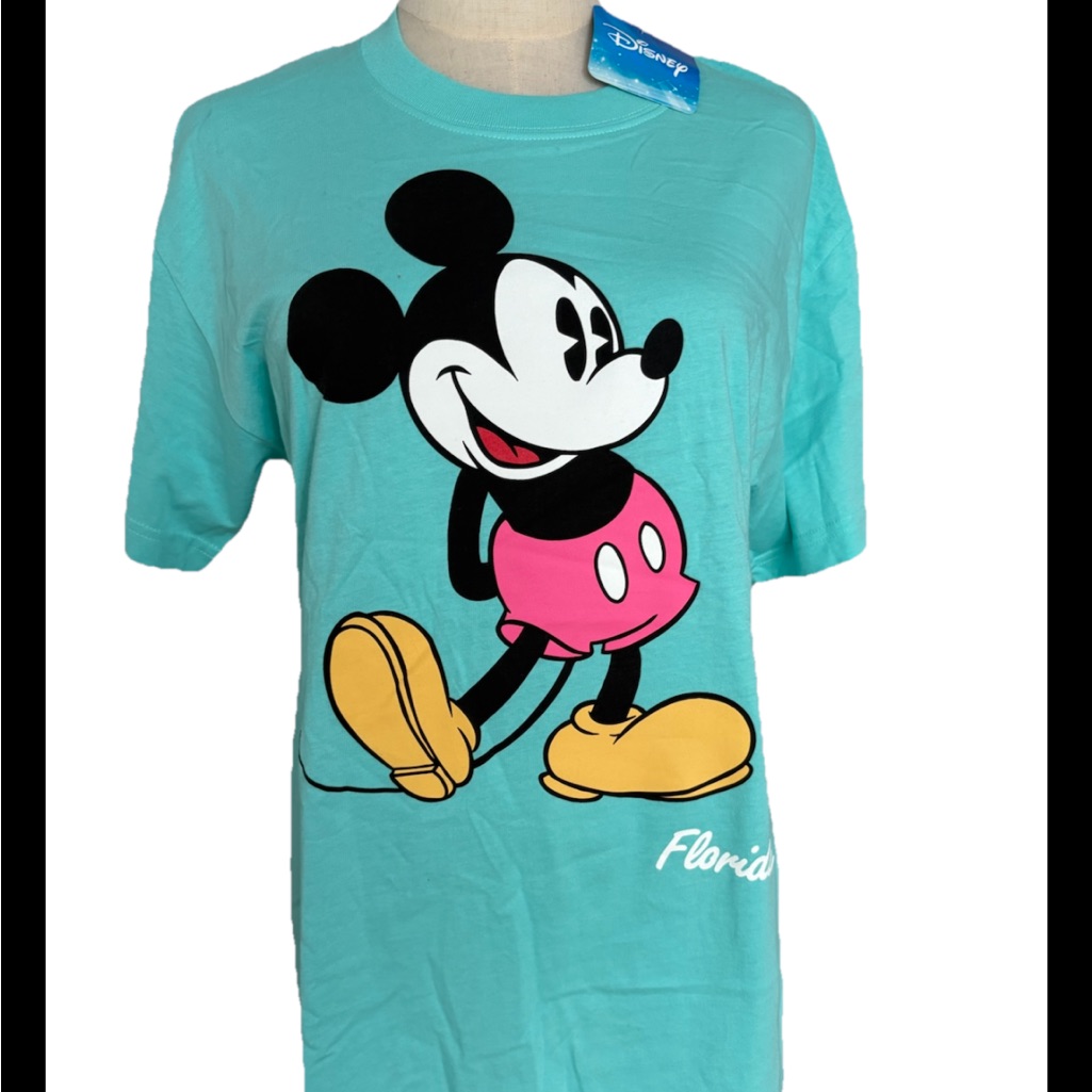 Disney Women’s Medium Mickey Mouse Aqua T-Shirt